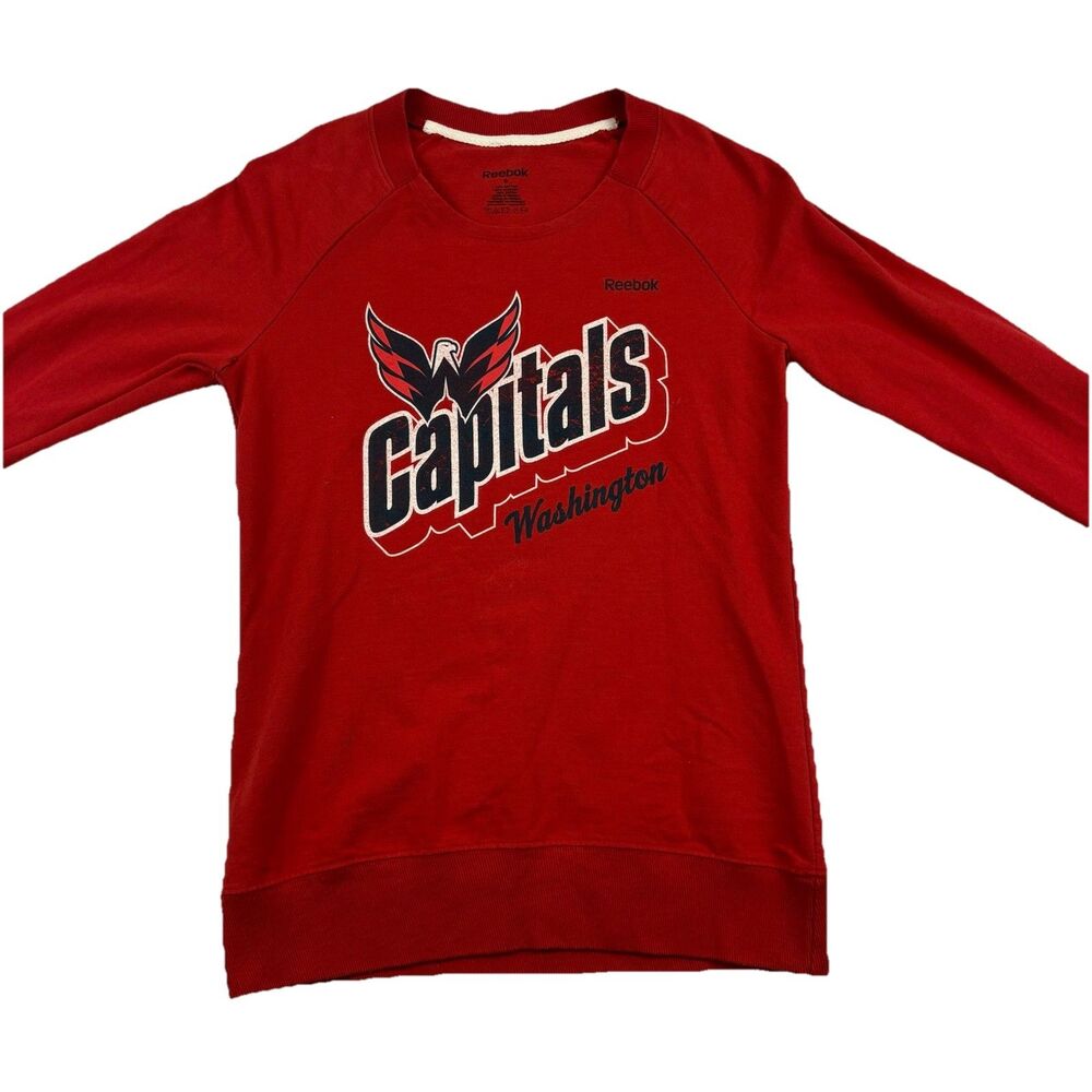 Vintage Washington Capitals Reebok Sweatshirt Womens S Red Long Sleeve Flaw